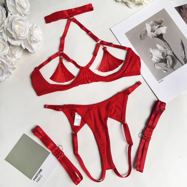 Lingerie érotique ouverte sur les fesses et les seins