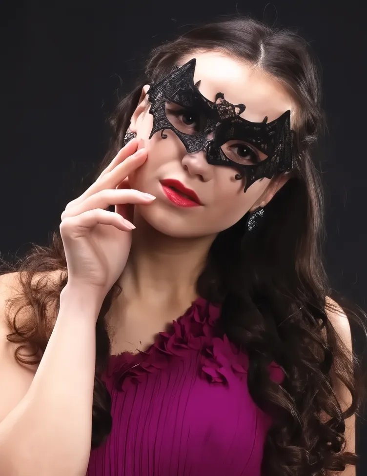 Masque en dentelle noir – Sexy Batgirl 2 Masque en dentelle noir en forme de chauve souris