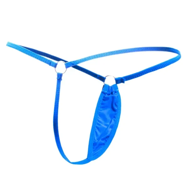 string coquin bleu échancré devant et ficelle derrière