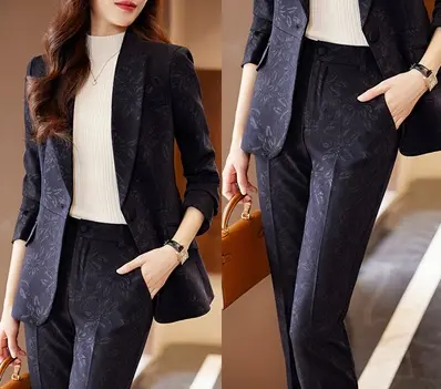 Tenue d'Affaire Femme - L'Autorité Absolue en Jacquard 🖤 2 tenue d'affaire femme