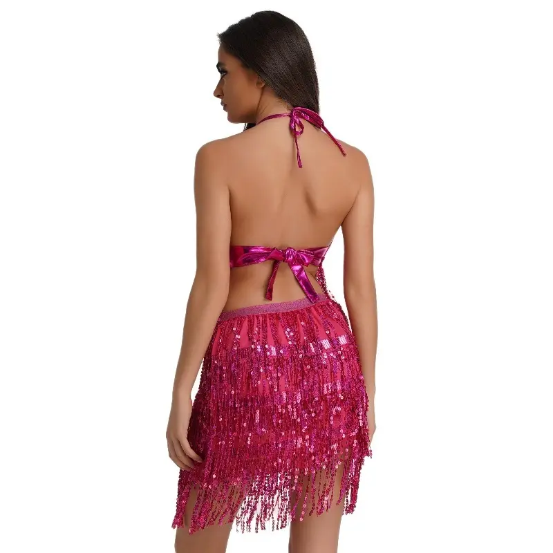 Tenue danse latine femme – 2 pièces | 7 couleurs au choix | Taille unique 3 tenue danse latine femme rose