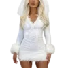Robe à capuche manches longues
