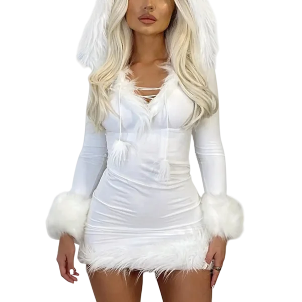 Robe à capuche manches longues