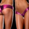 Mini shorty sexy simili cuir rose