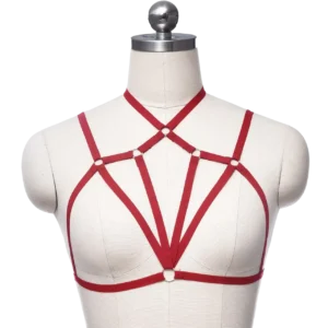 Harnais soutien gorge rouge