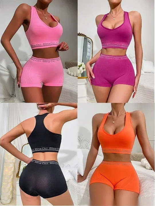Ensemble brassière short sport 3 ensemble sportif pour femme